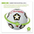 Breakroom Supplies | Champion Sports SRB4 No. 4 Rubber Sports Ball for Soccer - White/Black image number 5