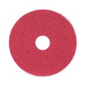 Cleaning & Janitorial Accessories | Boardwalk BWK4015RED 15 in. Diameter Buffing Floor Pads - Red (5/Carton) image number 1
