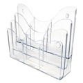 Desk Shelves | Deflecto 47631 14 in. x 3.5 in. x 11.5 in. 3-Tier Document Organizer with 6 Removable Dividers - Clear image number 2