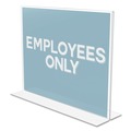Office Presentation Supplies | Deflecto 69301 Classic Image 11 in. x 8.5 in. Insert Double-Sided Sign Holder - Clear image number 5