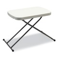 Office Desks & Workstations | Alera 65604 25.6 in. x 17.7 in. x 19 in. to 28 in. Rectangular Height-Adjustable Personal Folding Table - White Top/Dark Gray Legs image number 0