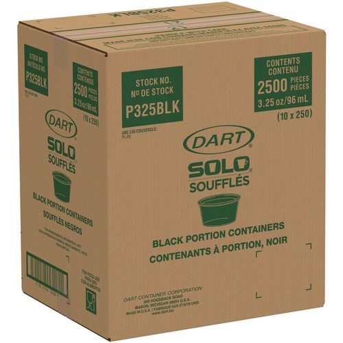 Cups and Lids | Dart P325BLK 3.25 oz. Polystyrene Portion Cups - Black (2500/Carton) image number 0