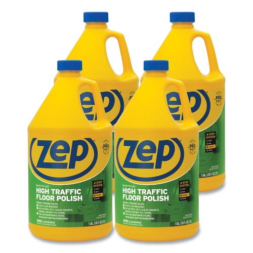 Floor Cleaners | Zep Commercial ZUHTFF128 1 gal. High Traffic Floor Polish (4/Carton) image number 0