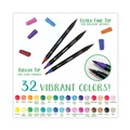 Washable Markers | Crayola 586501 Brush and Detail Dual Ended Extra-Fine Markers - Assorted Colors (16/Set) image number 6