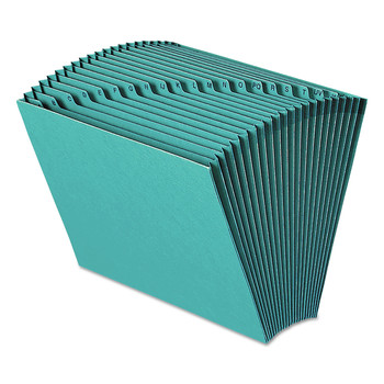 Smead 70717 Letter Size 1/21-Cut Tabs 21 Sections Heavy-Duty Indexed Expanding Open Top Color Files - Teal