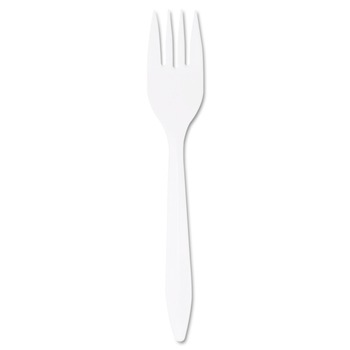 Dart F6BW Style Setter Mediumweight Plastic Forks - White (1000/Carton)
