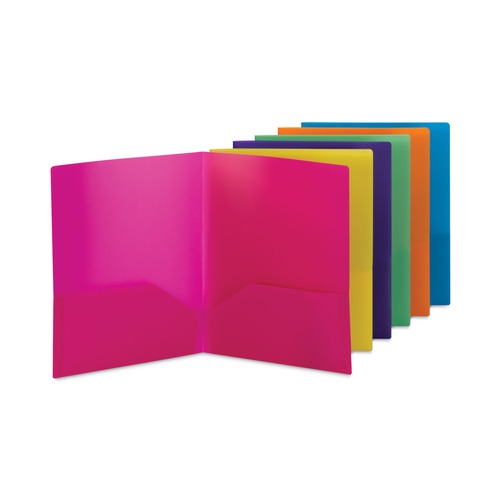 Back to School Sale | Smead 87761 11 in. x 8.5 in. 100-Sheet Capacity Poly Two-Pocket Folders - Assorted (6/Pack) image number 0