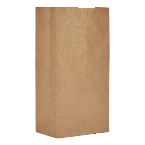 Food Service | Ross & Wallace Paper Products 130304500PK/BL 5 in. x 3.13 in. x 9.88 in. #4 Size Extra-Heavy-Duty Grocery Paper Bags - Kraft (500/Bundle) image number 0