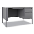 Office Desks & Workstations | Hirsh Industries 22653 48 in. x 30 in. x 29.5 in. One Right-Hand Pedestal: Box/File Drawers Teachers Pedestal Desks - White/Platinum image number 0