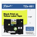 Labels | Brother P-Touch TZE661 1.4 in. x 26.2 ft. TZe Standard Adhesive Laminated Labeling Tape - Black on Yellow image number 3