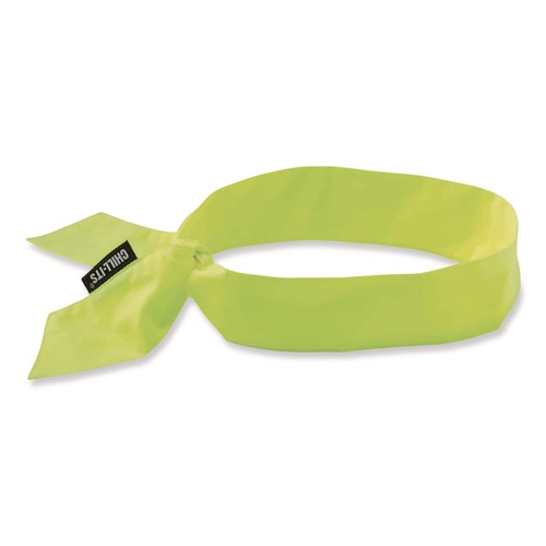 Safety & First Aid | Ergodyne 12301 Chill-Its 6700 Cooling Bandana Polymer Tie Headband, One Size Fits Most, Lime image number 0