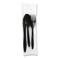 Cutlery | Boardwalk BWK3KITBLPS 3-Piece Polystyrene Fork/Knife/Teaspoon Cutlery Kit - Black (250/Carton) image number 2