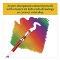 Pencils | Crayola 682424 3.3 millimeter 2B Erasable Color Pencil - Assorted Lead and Barrel Colors (24/Box) image number 3