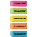 Arts & Crafts Supplies | Ticonderoga X38930 Slanted-Edge Rectangular Block Medium Neon Wedged Block Erasers for Pencil Marks - Assorted Colors (30/Box) image number 2