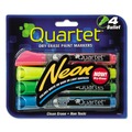 Washable Markers | Quartet 79551-A Neon Bullet Tip Dry Erase Marker Set - Broad/Assorted Colors (4/Pack) image number 0