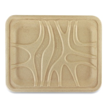 World Centric TRSC4S 9.1 x 7.1 x 0.7 Fiber Paper Trays - Natural (500/Carton)