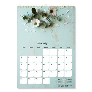 Blueline C173122 12 x 17 Romantic Wall Calendar - White/Multicolor Sheets