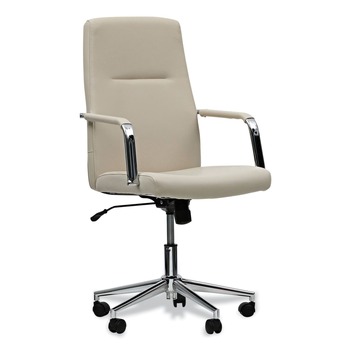 Alera ALEWS4106 18.19 in. to 21.93 in. Seat Height Leather Task Chair Supports Up to 275 lb - White Seat/White Back
