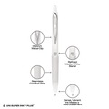 Pens | uni-ball 70652 207 Plusplus 0.7 mm Retractable Gel Pen - Black Ink/White Barrel/Medium (4/Pack) image number 8