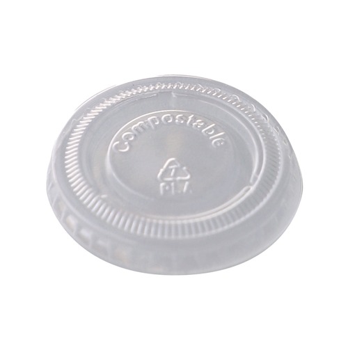 Cups and Lids | World Centric CPLCS1SN PLA Clear Cold Cup Lids Fits 1 oz Portion Cups Plastic Clear 3000/Carton image number 0