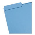 File Folders | Smead 17043 1/3-Cut Tabs Assorted Legal Size 0.75 in. Expansion Colored File Folders - Blue (100/Box) image number 1