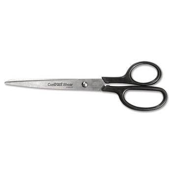 Westcott 10572 8 in. Long 3 in. Cut Length Straight Contract Scissors - Straight Black Handle