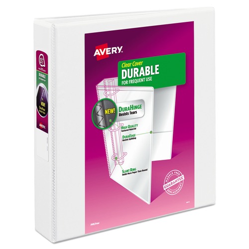 Binders | Avery 17022 3 Slant Rings 1.5 in. Capacity 11 in. x 8.5 in. Durable View Binder with DuraHinge - White image number 0