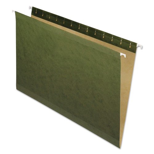 File Folders | Pendaflex 04153 Straight Tabs Legal Size Reinforced Hanging File Folders - Standard Green (25/Box) image number 0