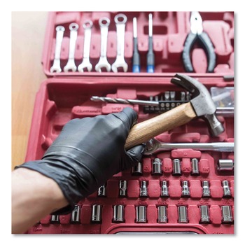 Ammex GPNB49100 5 mil Industrial Powder-Free Nitrile Gloves - XX-Large, Black (1000/Carton)