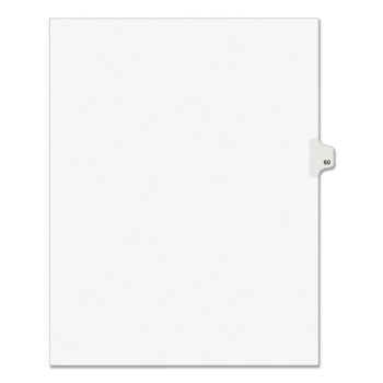 Avery 01060 11 in.x 8.5 in. 10-Tab Avery Style 60 Preprinted Legal Exhibit Side Tab Index Dividers - White (25/Pack)