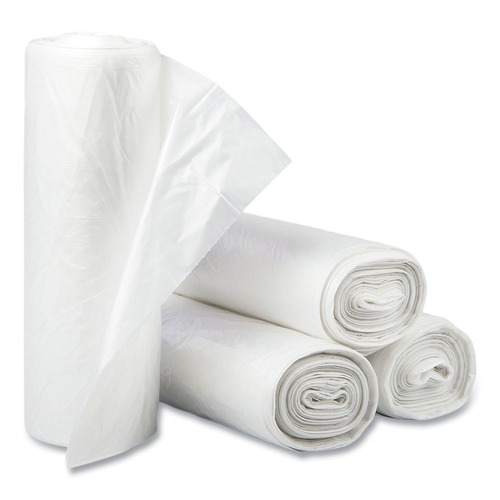 Trash Bags | Inteplast Group S303713N 30 gal. 13 microns 30 in. x 37 in. High-Density Interleaved Commercial Can Liners - Clear (25 Bags/Roll, 20 Rolls/Carton) image number 0