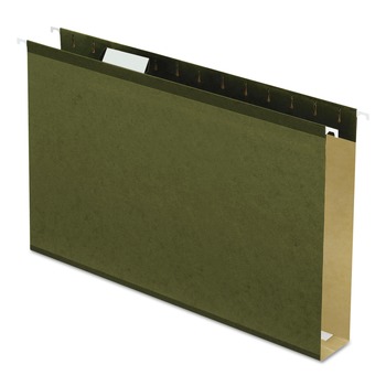 Pendaflex 04153X2 1/5-Cut Tabs 2 in. Capacity Legal Size Extra Capacity Reinforced Hanging File Folders with Box Bottom - Green (25/Box)