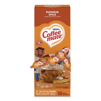 BEVERAGES AND DRINK MIXES | Coffee-Mate 12270602 0.38 oz. Mini Cups Liquid Coffee Creamer - Pumpkin Spice (50/Box)