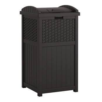 TRASH WASTE BINS | Suncast GHW1732BK Trash Hideaway 30-Gallon Plastic Waste Bin - Black