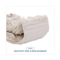  | Boardwalk BWK524C 24 oz. Pro Loop Web/Tailband Premium Saddleback Cotton Mop Head - White (12/Carton) image number 7