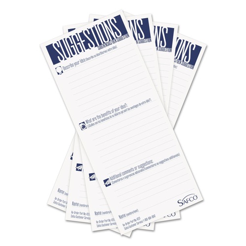 Just Launched | Safco 4231 3-1/2 in. x 8 in. Suggestion Box Cards - White (25/Pack) image number 0