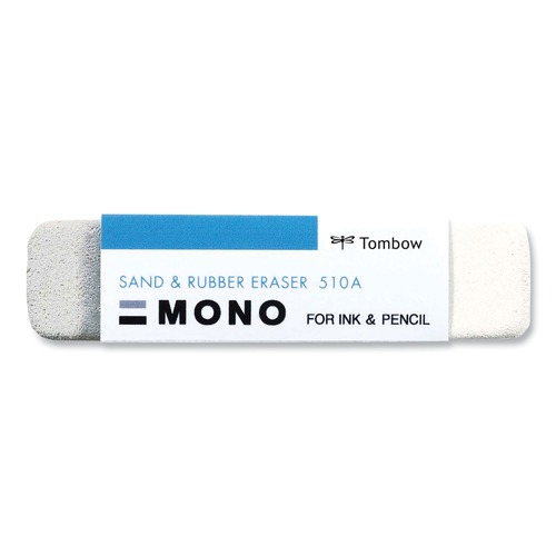 Back to School Sale | Tombow Mono 57302 Rectangular Block Sand and Rubber Eraser for Pencil/Ink Marks - White/Medium image number 0