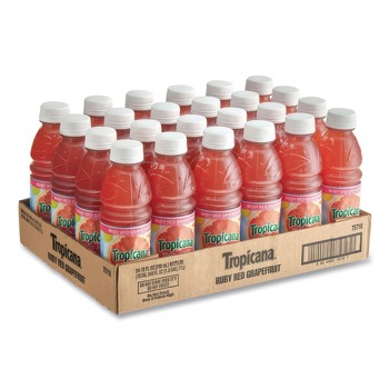 Tropicana TRO00175 10 oz Bottle 100 Percent Juice - Ruby Red Grapefruit (24/Carton)
