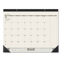 Back to School Sale | AT-A-GLANCE SK32G00 12 Month: Jan 2026 to Dec 2026 22 in. x 17 in. Recycled Monthly Desk Pad - Sand/Green Sheets, Black Binding/Black Corners image number 0
