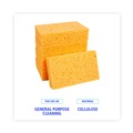 Just Launched | Boardwalk C31BWK 1.55 in. Thick 3.67 in. x 6.08 in. Cellulose Sponges - Medium, Yellow (24/Carton) image number 3