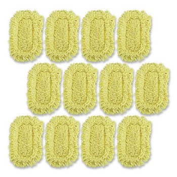 Rubbermaid Commercial FGJ15100YL00 12 in. x 5 in. Trapper Looped-End Dust Mop Head - Yellow (12/Carton)