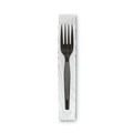 Cutlery | Dixie FM5W540 Grab’N Go Wrapped Cutlery Forks - Black (90/Pack) image number 1