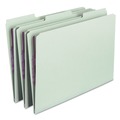 File Folders | Smead 19931 1 in. Expansion Recycled Pressboard 1/3-Cut Tab Fastener Folders with Two SafeSHIELD Fasteners - Legal Size/Gray-Green (25/Box) image number 1