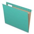 File Folders | Pendaflex 81616 1/5-Cut Tabs Letter Size Colored Hanging Folders - Aqua (25/Box) image number 1