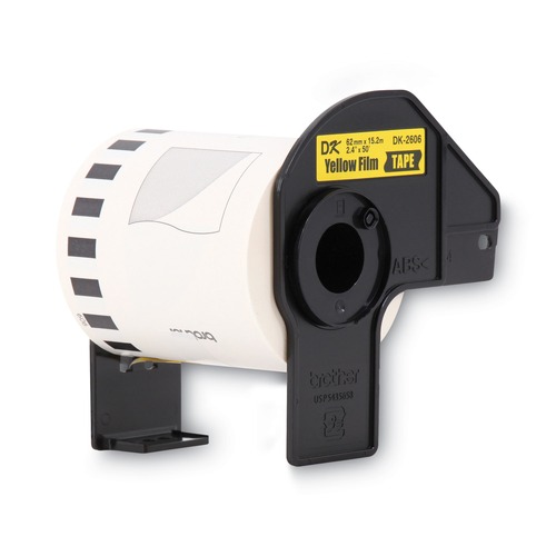 Labels | Brother DK2606 2.4 in. x 50 ft. Continuous Film Label Tape - Yellow (1-Roll) image number 0