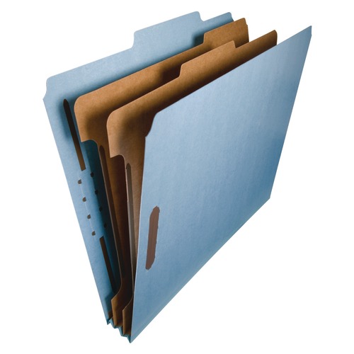 File Folders | Smead 14021 Recycled Pressboard Classification Folders 2-in Expansion 2 Dividers 4 Fasteners Letter Size Blue Exterior 10/Box image number 0