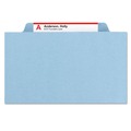 File Folders | Smead 14094 8 SafeSHIELD Fasteners 3 in. Expansion 3 Dividers Letter Size Pressboard Top Tab Classification Folders - Blue (10/Box) image number 1