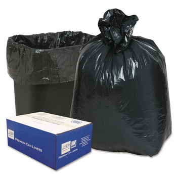 FACILITY MAINTENANCE SUPPLIES | Classic 1506904 10 Gallon 0.6 mil 24 in. x 23 in. Linear Low-Density Can Liners - Black (25 Bags/Roll, 20 Rolls/Carton)