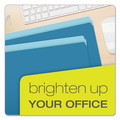 File Folders | Pendaflex 152 BLU Letter Size Straight Tabs Colored File Folders - Blue/Light Blue (100/Box) image number 4