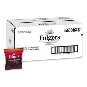 BREAKROOM SUPPLIES | Folgers 2550006437 Gourmet Supreme 1.75 oz. Coffee Fraction Packs (42/Carton)